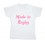 Tee shirt rugby bébé "Made in Rugby" Blanc/Rose