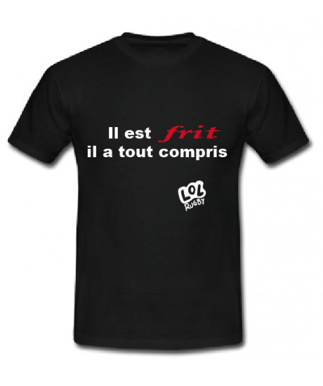 Tee shirt humour "Frit" Noir