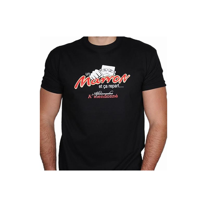 Tee shirt Aficionados "MARRON" Noir