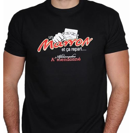 Tee shirt Aficionados "MARRON" Noir
