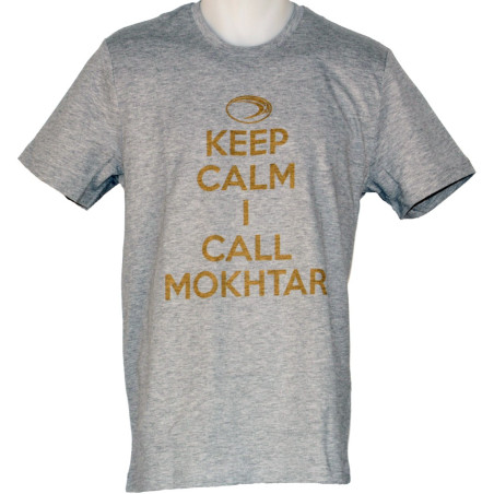 Tee shirt Religion Rugby "keep calm Mokhtar" Gris