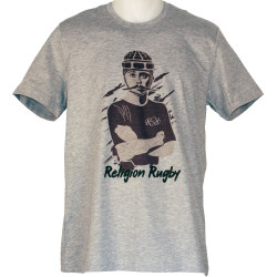 Tee shirt Religion Rugby " COUBERTIN "  Gris
