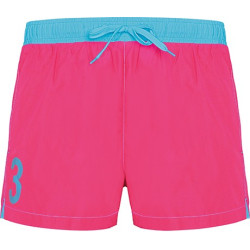 Short de Bain N°3 Rose et Bleu Turquoise