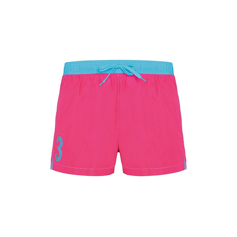 Short de Bain N°3 Rose et Bleu Turquoise