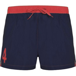 Short de Bain N°4 Marine et Rouge 