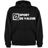 Sweat capuche "Valeur" Noir/Blanc