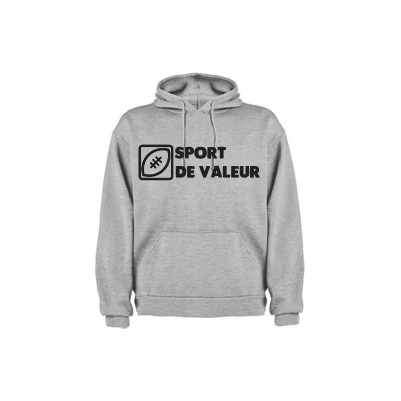 Sweat capuche "Valeur" Gris/Noir