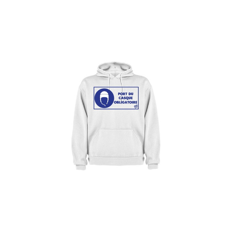 Sweat capuche"Casque" Blanc