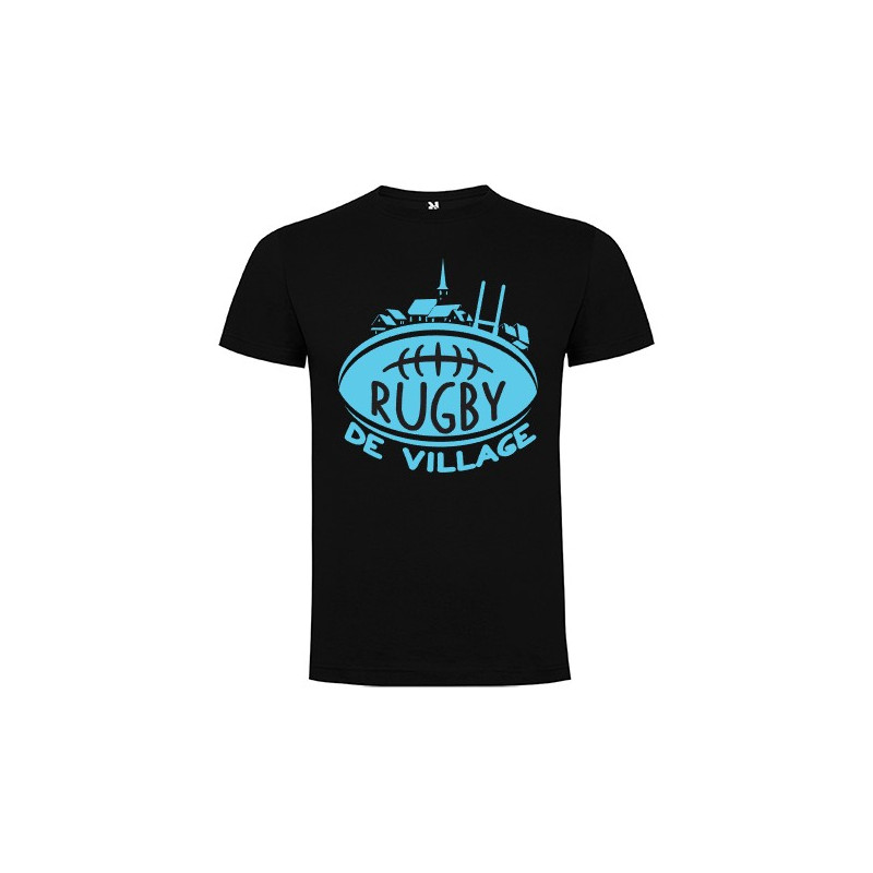 Tee Shirt "Village" LoLRugby Noir/Bleu ciel