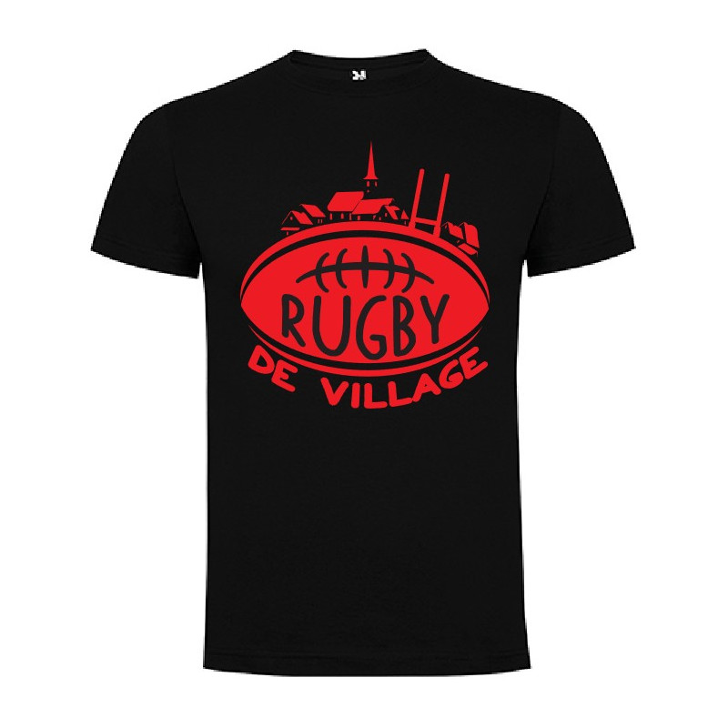 Tee Shirt "Village" LoLRugby Noir/Rouge