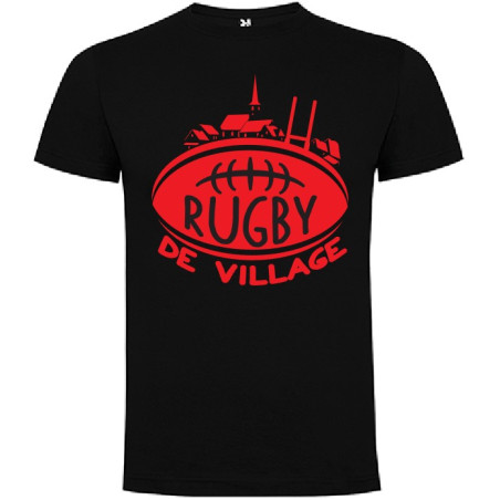 Tee Shirt "Village" LoLRugby Noir/Rouge