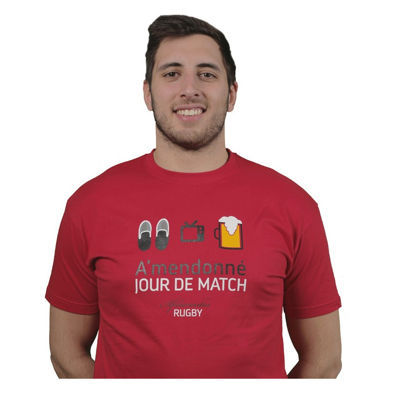 Tee shirt Aficionados "Jour de Match" Rouge