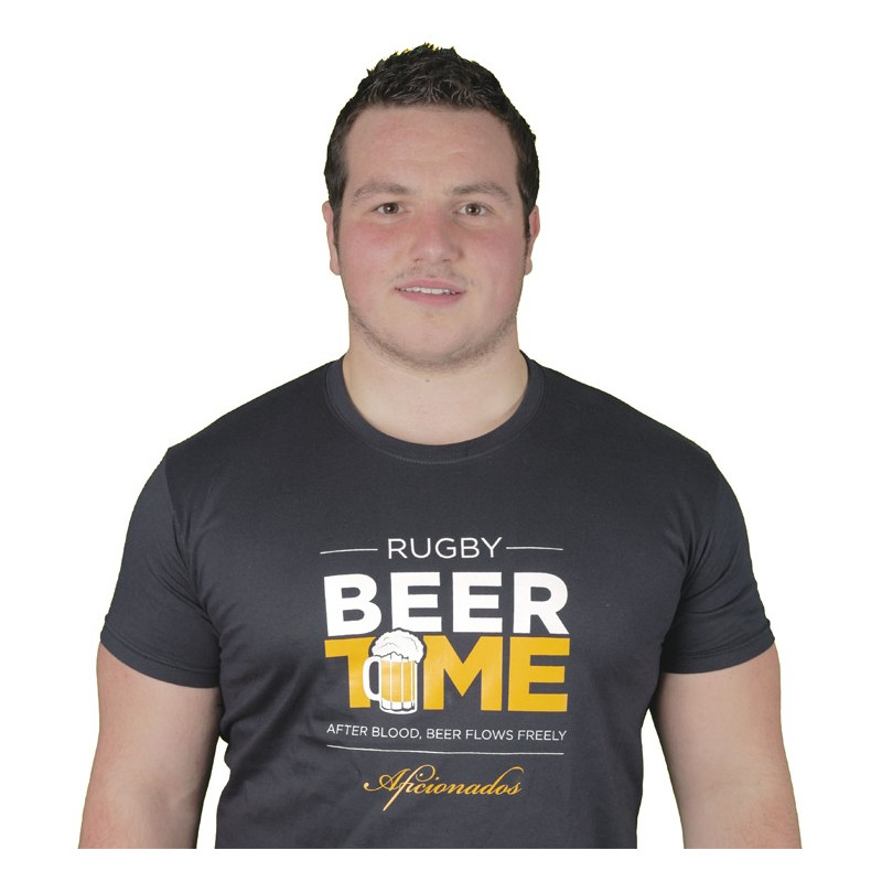 Tee shirt Aficionados "Beer Time" Noir