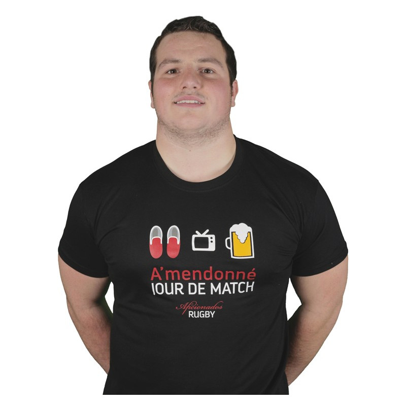 Tee shirt Aficionados "Jour de Match" Noir