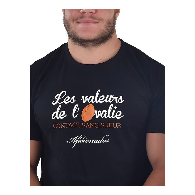 Tee shirt Aficionados "VALEURS" Noir
