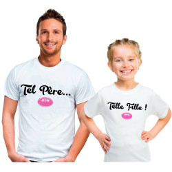 Duo de Tee-shirts Père et Fille Tel père Telle Fille