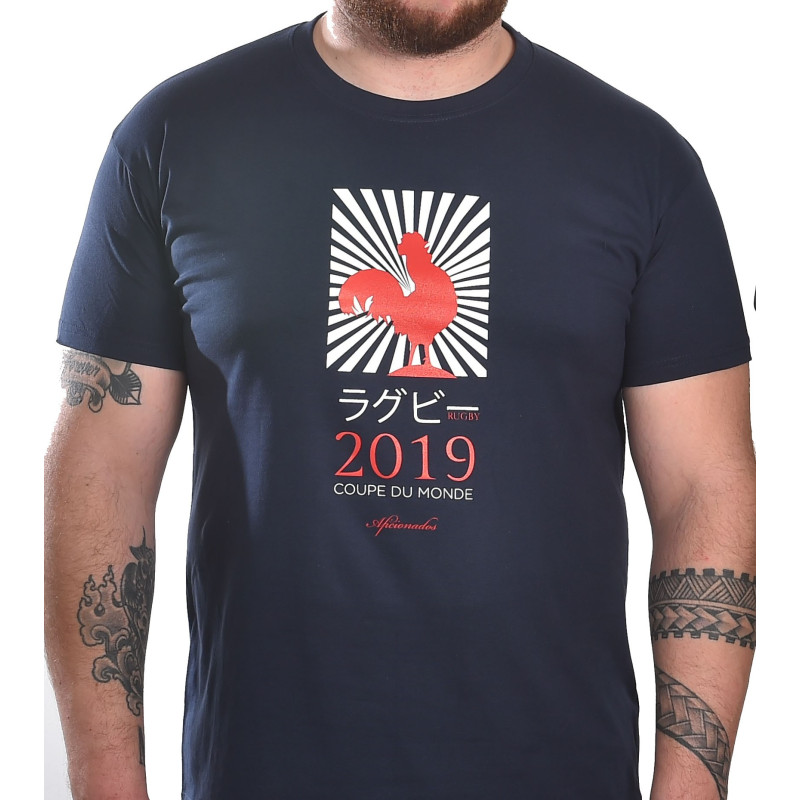 Tee shirt Aficionados "RWC 2019 COQ" Marine