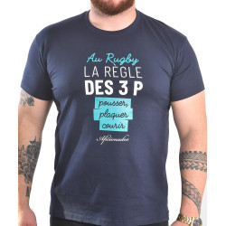 Tee shirt Aficionados "LA REGLE DES 3P"Marine