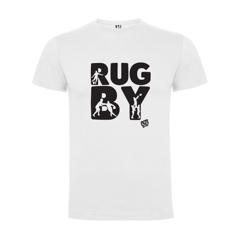 Tee shirt LoL Rugby "RUG-BY" Blanc