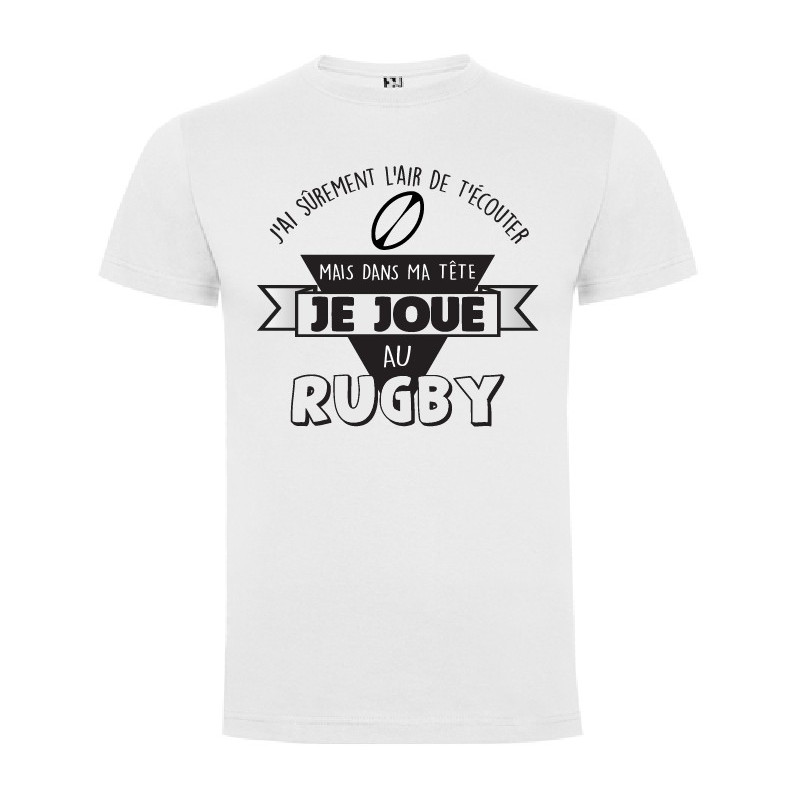 Tee shirt LoL Rugby "Tête" Blanc