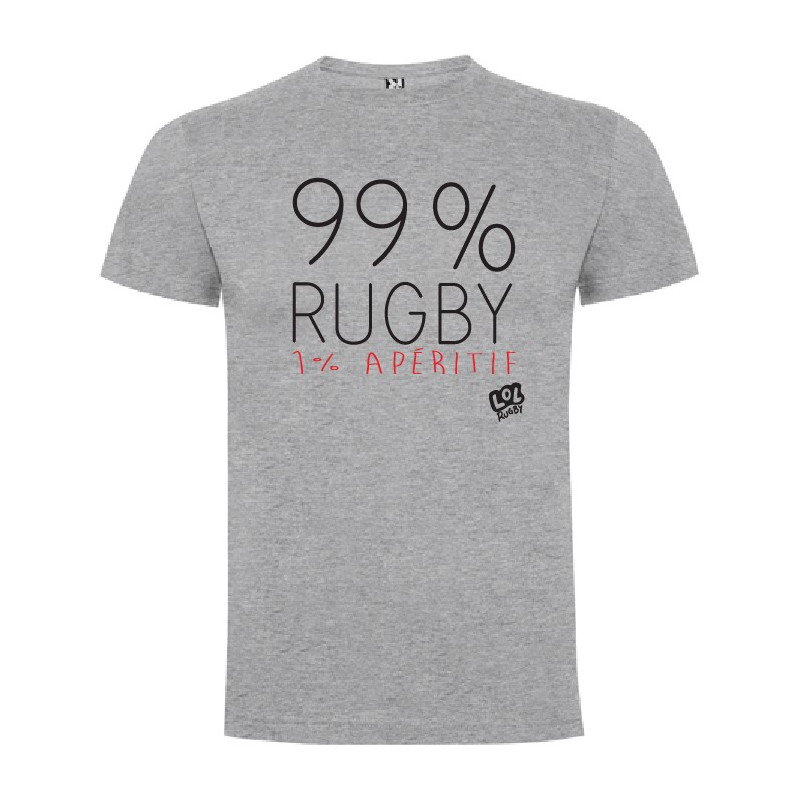 Tee shirt LoL Rugby "99%" Gris