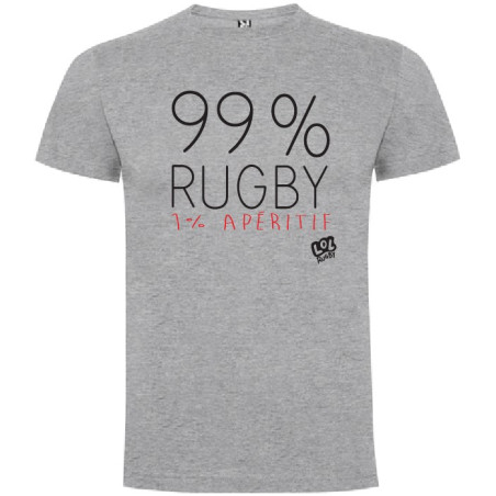 Tee shirt LoL Rugby "99%" Gris