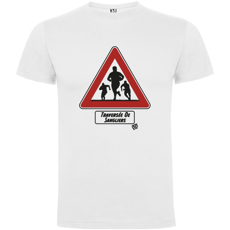 Tee shirt LoL Rugby "SANGLIER" Blanc