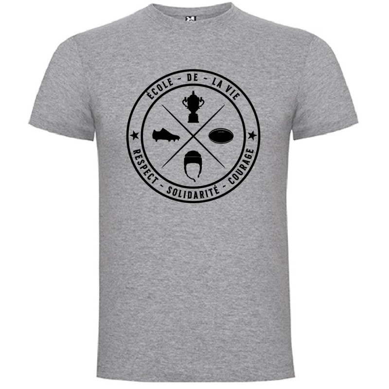 Tee shirt  "Ecole " Gris