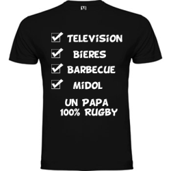 Tee shirt "Papa 100 % Rugby"