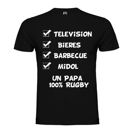 Tee shirt "Papa 100 % Rugby"