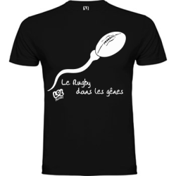 Tee shirt humour "Rugby dans les gênes" 