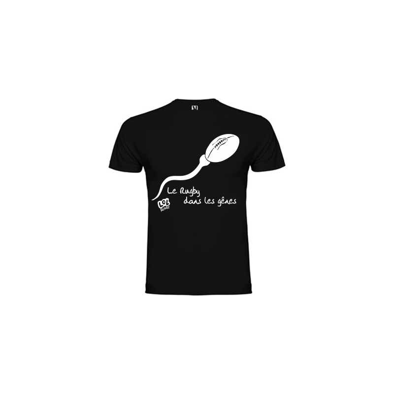 Tee shirt humour "Rugby dans les gênes" 