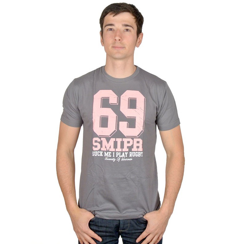 SUCK ME  " I PLAY RUGBY " 69  gris / rose