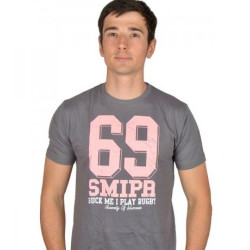 SUCK ME  " I PLAY RUGBY " 69  gris / rose