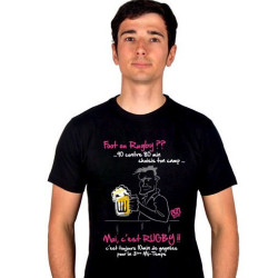 Tee shirt LOL Rugby " Foot ou Rugby  " Noir