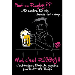 Tee shirt LOL Rugby " Foot ou Rugby  " Noir