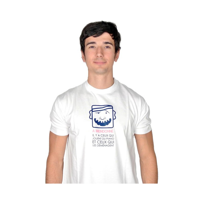 Tee shirt A Mendonné "Piano" blanc
