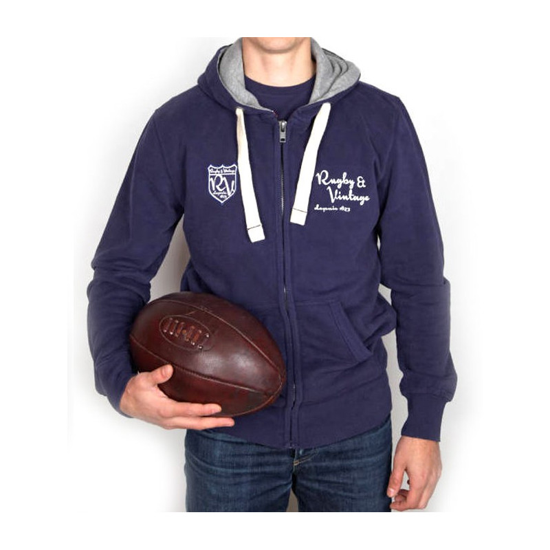 Sweat Rugby & Vintage bleu 