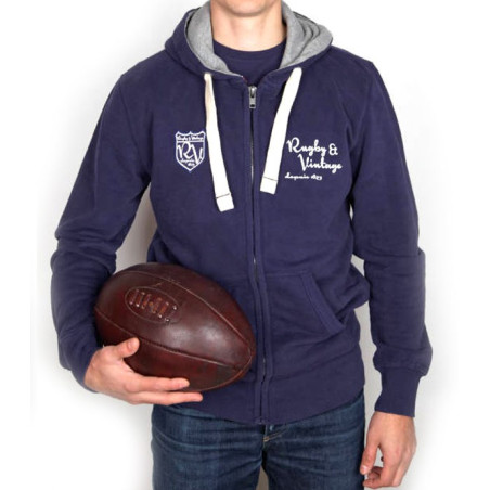 Sweat Rugby & Vintage bleu 