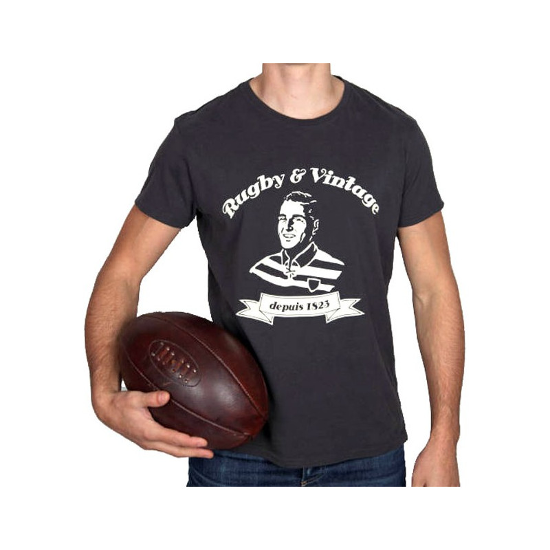 Tee Shirt Rugby & Vintage buste noir
