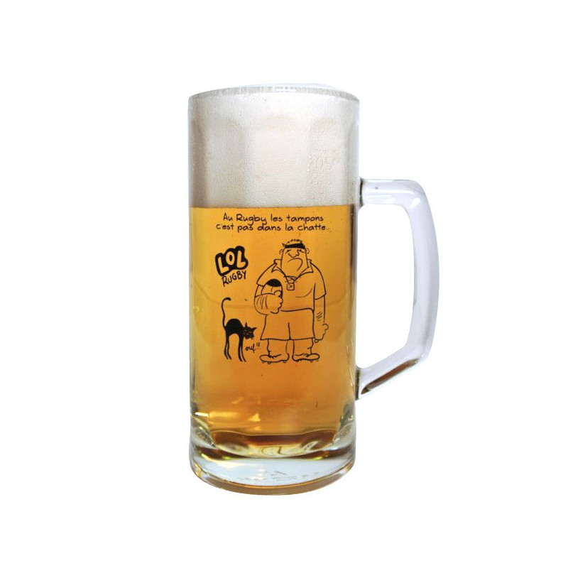 Chope de bière Lol Rugby "Tampon "