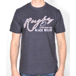 Tee Shirt Black Wellis Rugby Marine