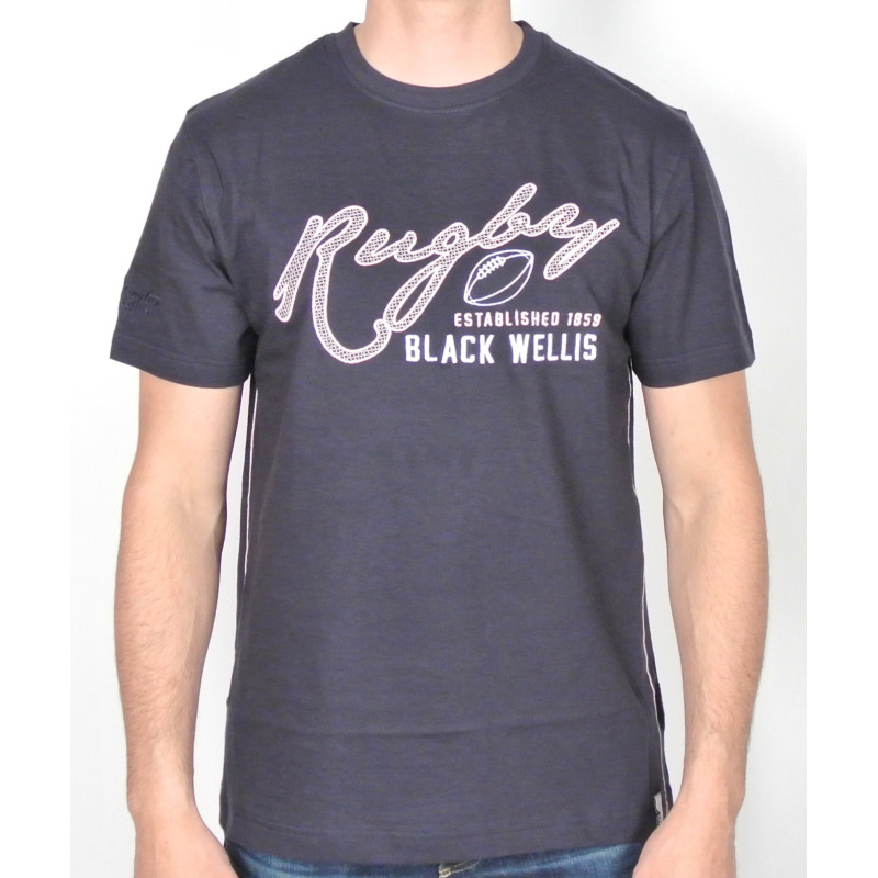 Tee Shirt Black Wellis Rugby Marine