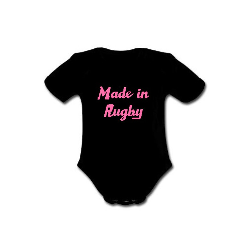 body bébé "Made in Rugby" Noir/Rose