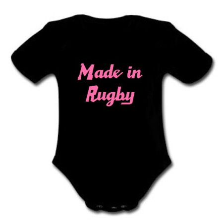 body bébé "Made in Rugby" Noir/Rose