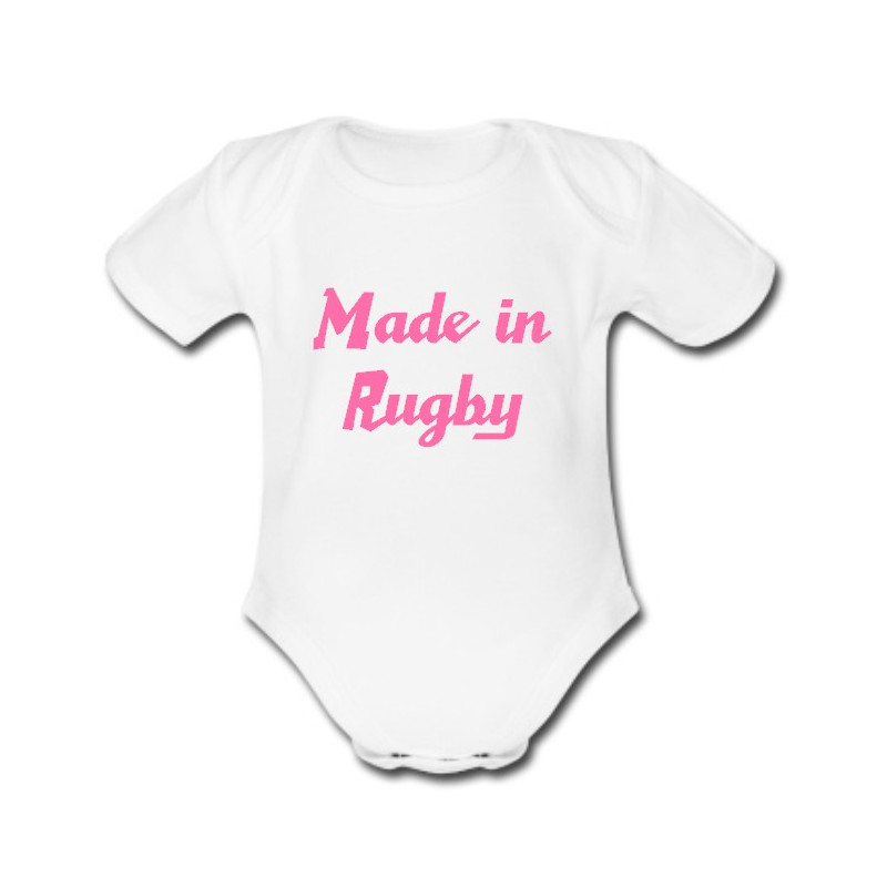 Body bébé "Made in Rugby" Blanc/Rose