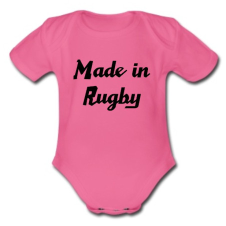 Body bébé "Made in Rugby" Rose/Noir