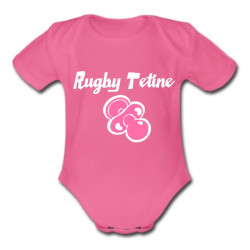 Body bébé "Rugby Tétine" Rose/Blanc