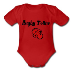 Body bébé "Rugby Tétine" Rouge/Noir