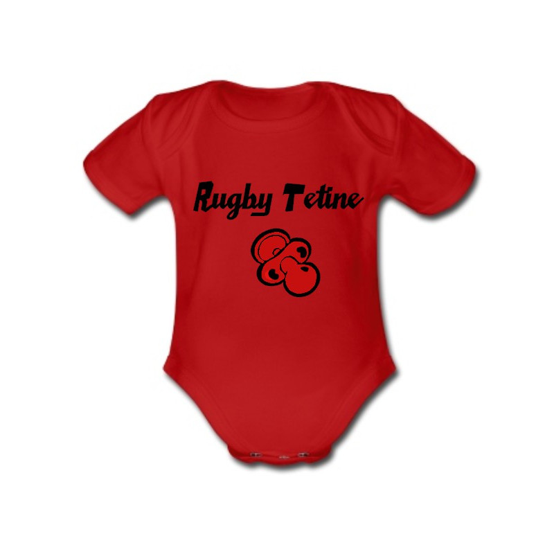 Body bébé "Rugby Tétine" Rouge/Noir
